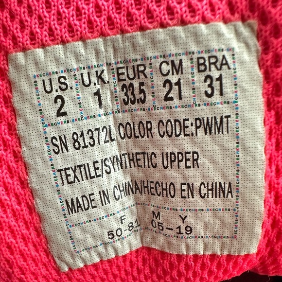 Sketchers Girls Blue Velcro Running  Shoes Size 2 - Picture 6 of 6